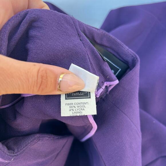 Vintage Richard Tyler Couture High Waisted Retro Pleated Purple Trousers 6 - Picture 9 of 13